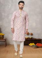 Cotton Light Pink Traditional Wear Digital Printed Kurta Pajama